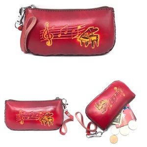 Leather Wallet Handmade Piano Money Coin Purse